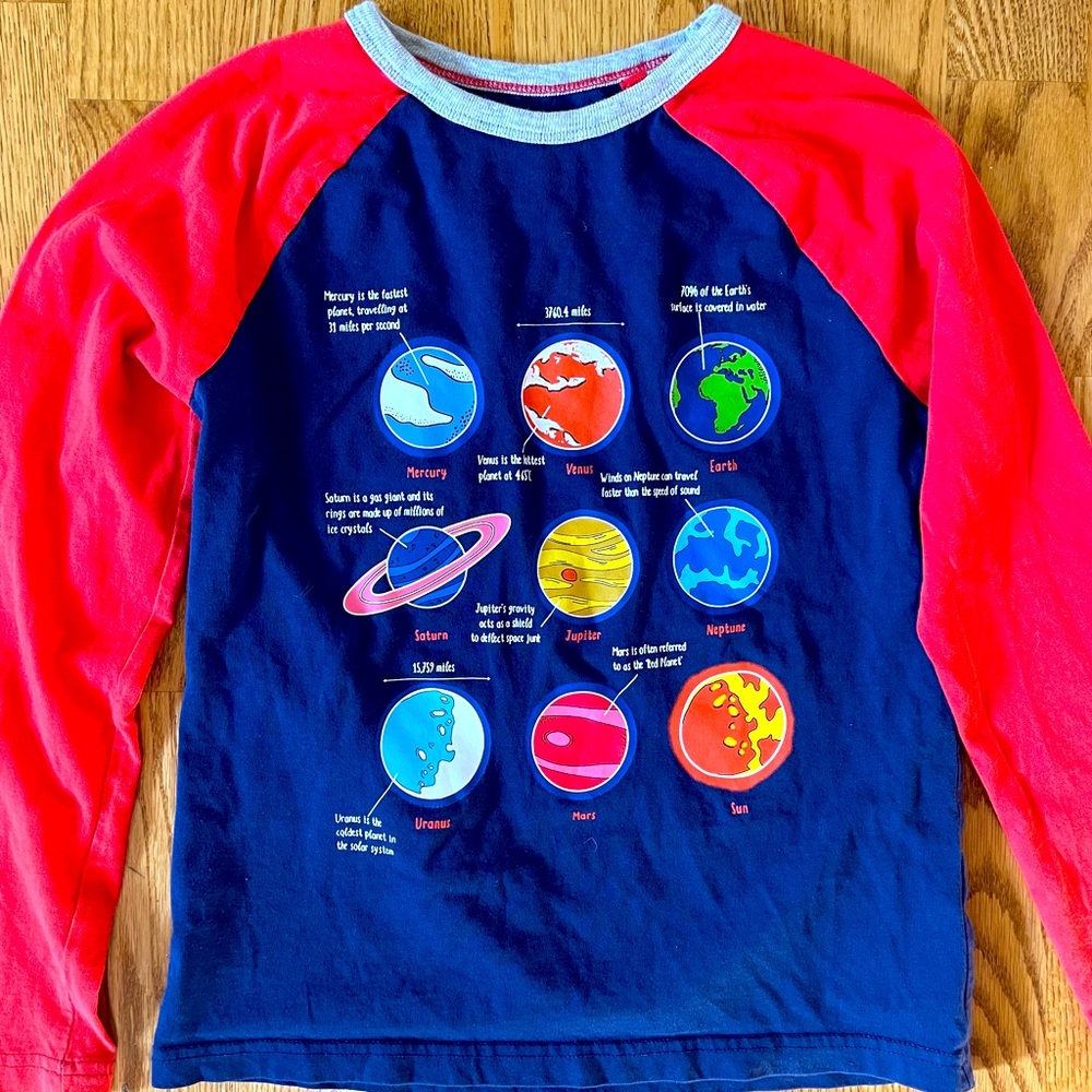 Long sleeve space shirt for the space loving kid in your life!